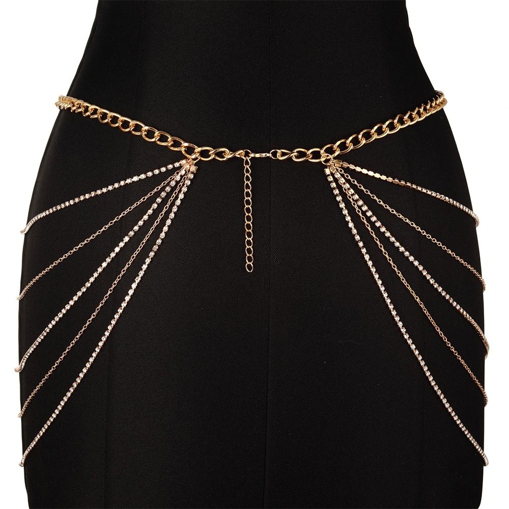 All-match Crystal Korean Body Chain Metal Waist Belts Waist Corset Chain Belts Women Waist Chain