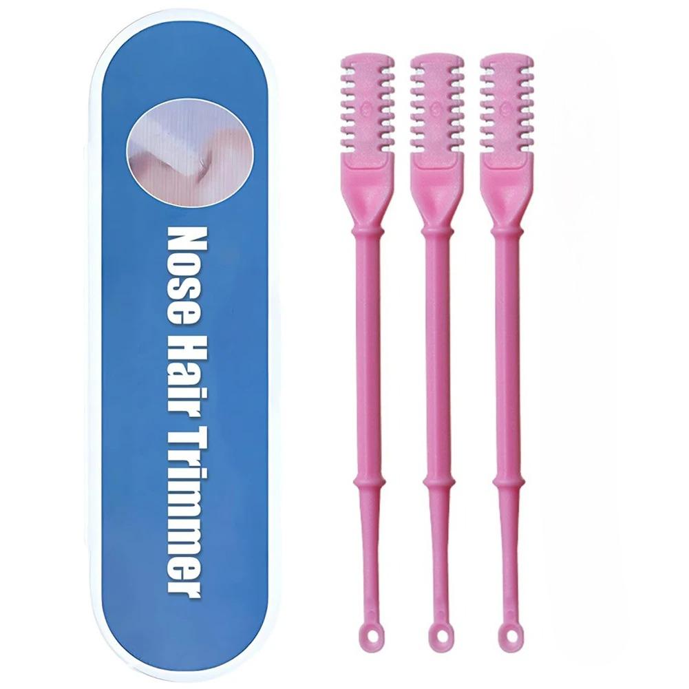 

3 шт. Ножницы для стрижки волос в носу с двойным лезвием, триммер для волос в носу, ручной инструмент для удаления волос в носу, аксессуары для удаления волос