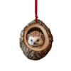 Forest Animal Christmas Ornament 2D Acrylic Owl Raccoon Koala Squirrel Xmas Tree Hanging Decoration for Tree Home Party Decor