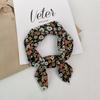 Retro Green Floral Small Silk Scarf - Korean Style Women's Versatile Autumn/Spring Accessory, Thin Square for Neck or Headband