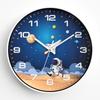 Children's Room Wall Clock Clock Cartoon Astronaut Silent Clock Bedroom Quartz Clock Home Wall Hanging 8 Inches 20CM