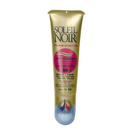 Soin Solaire - SOLEIL NOIR - SPF 50 - Crème 20 Ml + Stick 2 G - Protection UVA/UVB - Mixte