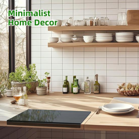 Acrylic Cutting Board with Counter Lip 16x12 Inch Non-Slip Clear Kitchen Chopping Boards for Countertop Protector Apartment Essentials
