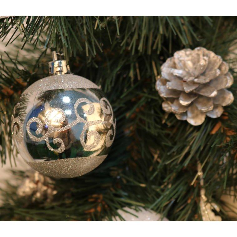 Set of 4 baubles/60mm in a tube