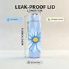 1PC Blue Daisy Watercolor Flower Print 750ml Color Plastic Sports Water Bottle Leakproof Flip Straw Lid Suitable for Sports Office Home Use