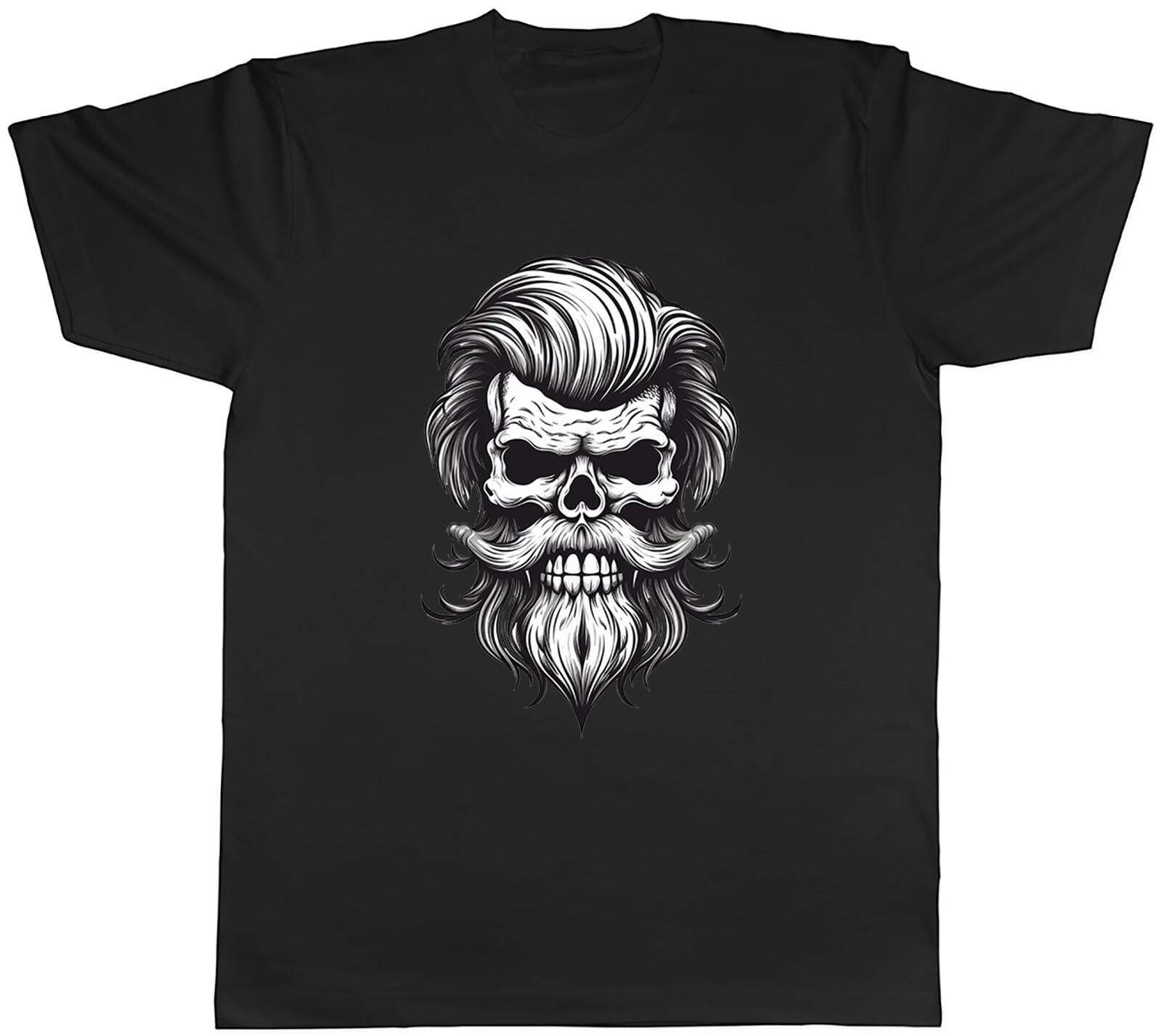 Bearded Skull Mens T-Shirt Charming Dapper Groomed Unisex Tee Gift M