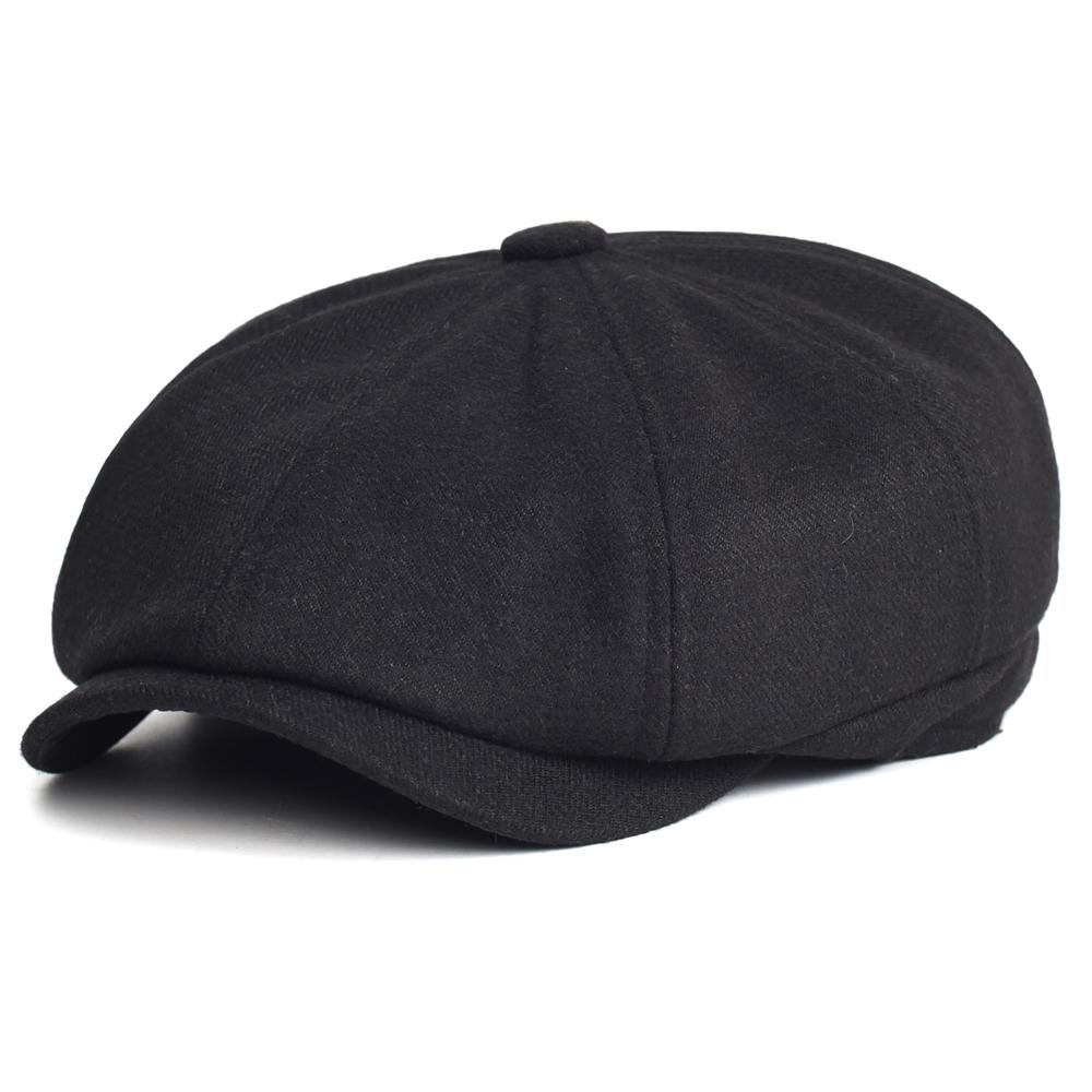Winter Thick Warm Newsboy Caps Men Soft Octagonal Hat For Male Detective Hats Retro Driver Flat Caps