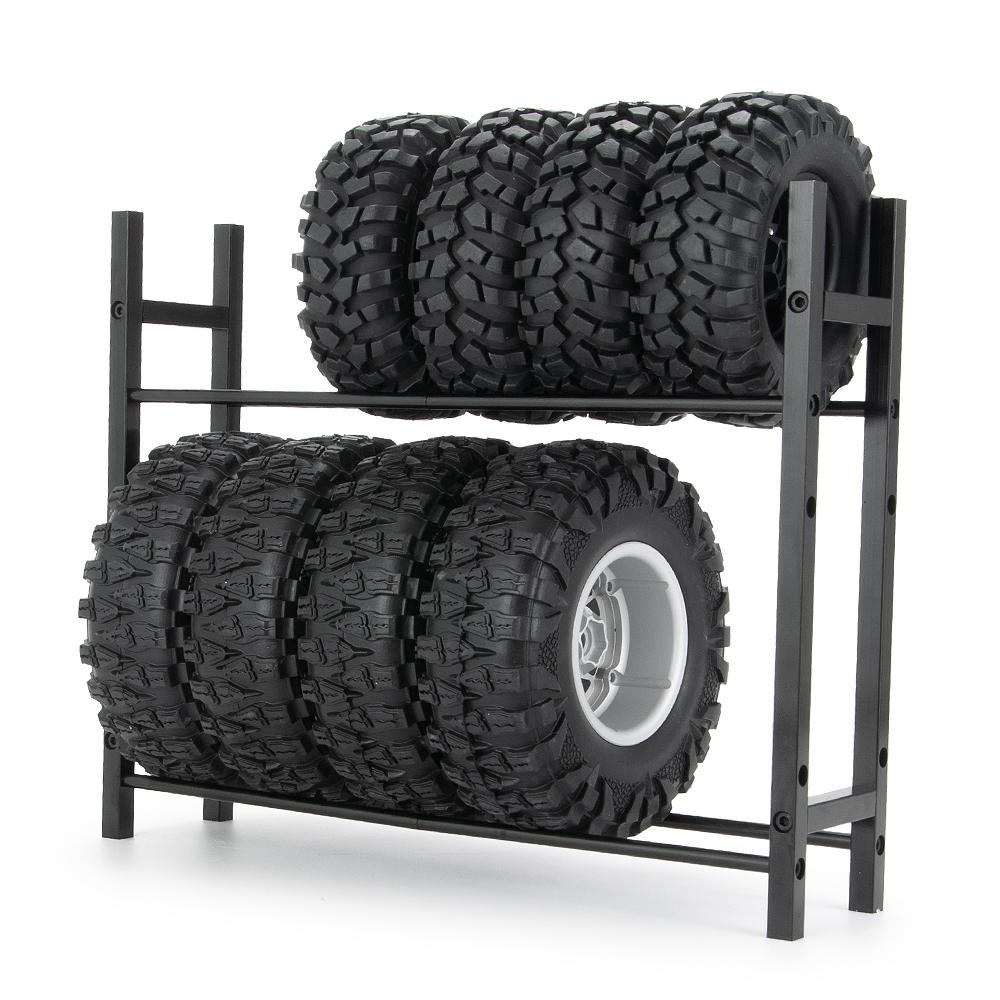 YEAHRUN Metal Alloy Tire Rack for Axial SCX10 Wraith 90048 F350 TRX-4 1/10 RC Car Crawler Model Parts 1.9/2.2inch Tires Wheels
