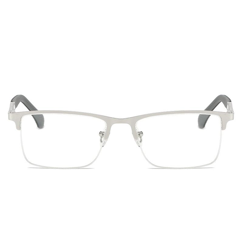 Anti Blue Light and Anti Half Frame Fish Silk Fashionable Stainless Steel Pupil Distance Business Men's Reading Glasses