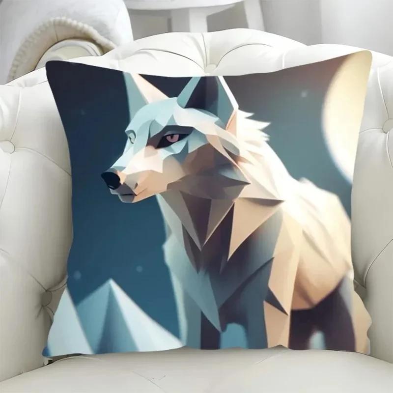 

Чехол для подушки для дивана в офисе, гостиной, роскошное украшение для дома, чехол для подушки с рисунком в виде мультяшного лесного животного и пятнистого оленя 66x66cm бордовый