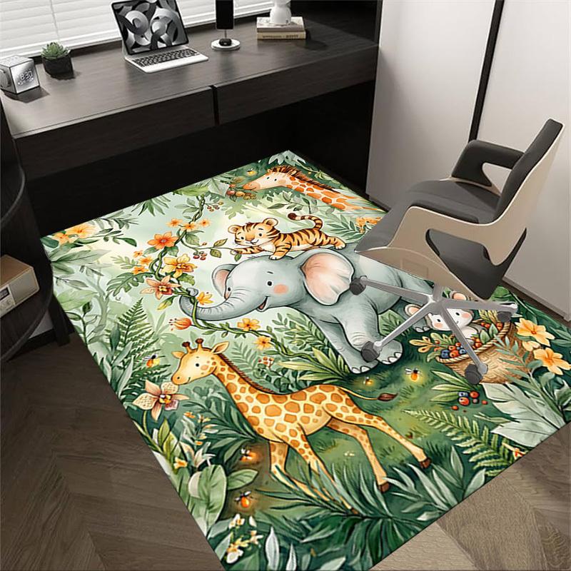 

1PC Jungle Animals Non-Slip Floor Carpet Compatible for Office&Living Room&Bedroom&Dining room - Soft & Pattern, Vibrant Colors-H0349 60cm by 90cm