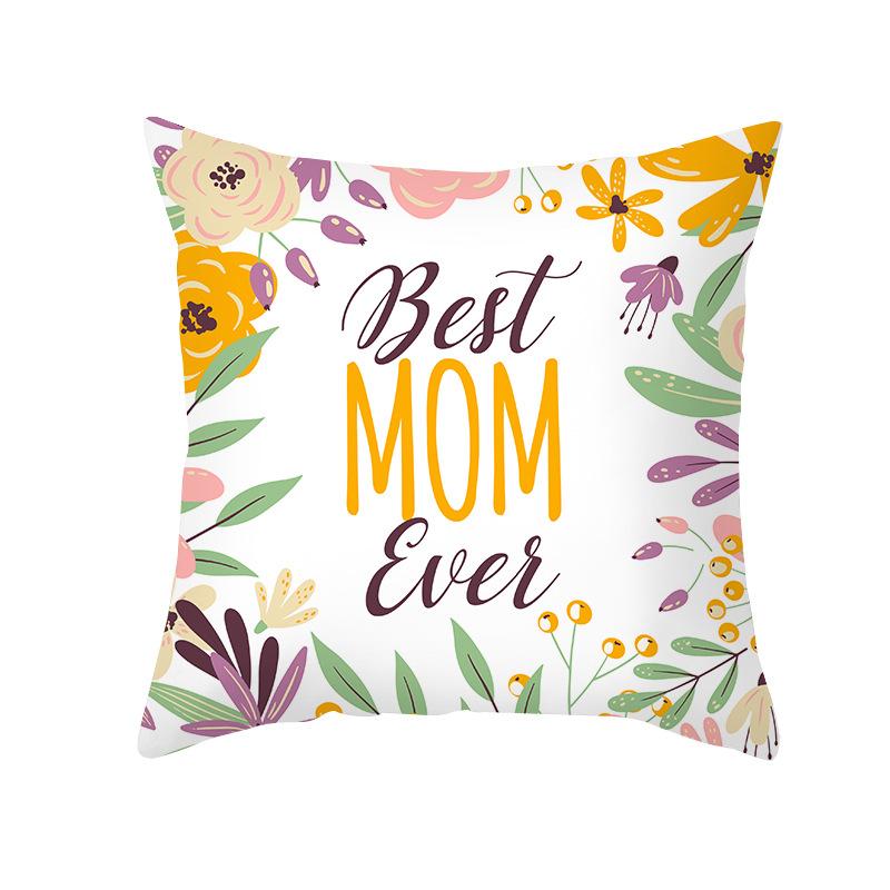 New Mother's Day Printed Pillow Cover Peach Skin Home Sofa Decoration Pillow Bedroom Cushion Pillow Cover