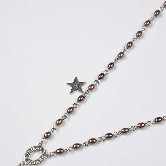 Revolver Beads Necklace (Silver & Grey)