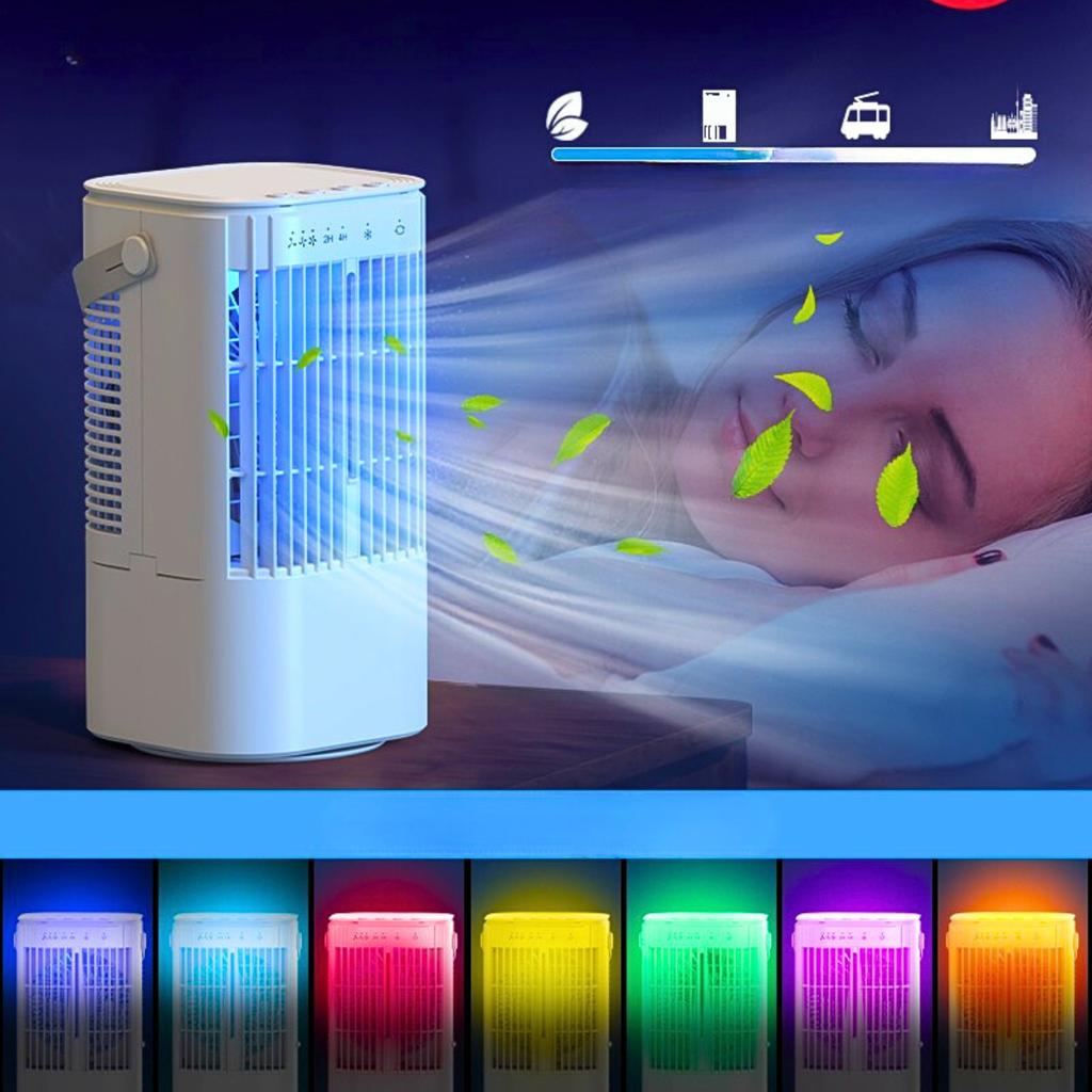 Mini Air Conditioner Desk Fan Quiet Water Cooler 900Ml Led