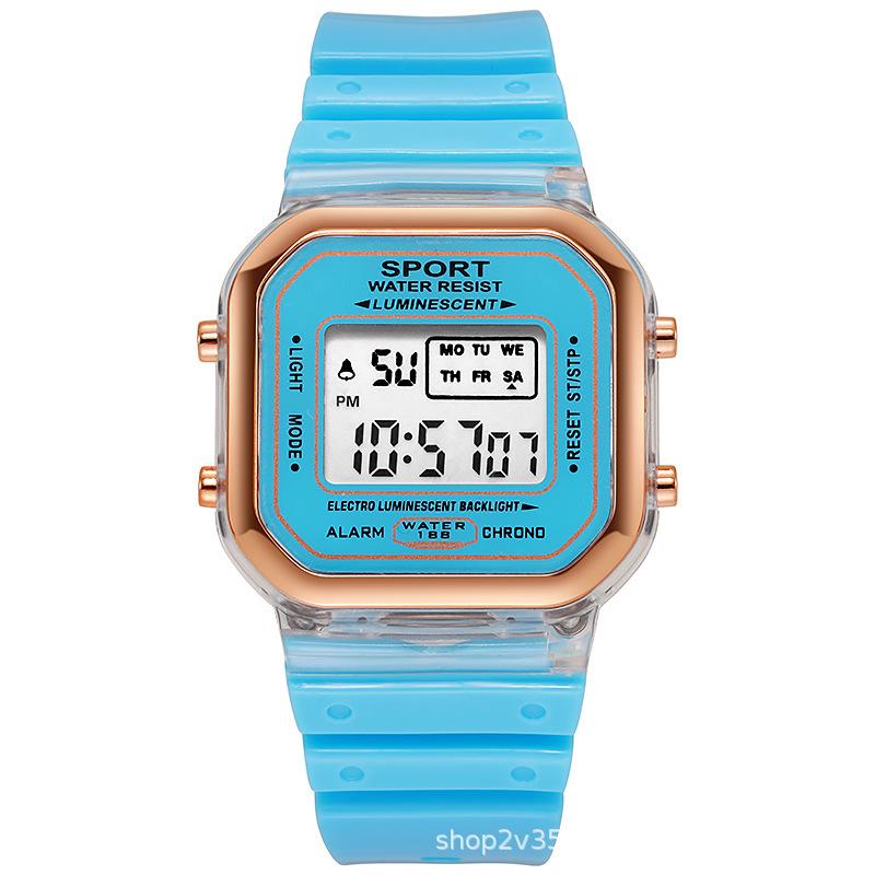 

Colorful Gradient LED Square Watch - Waterproof, Trendy Outdoor Sports Design