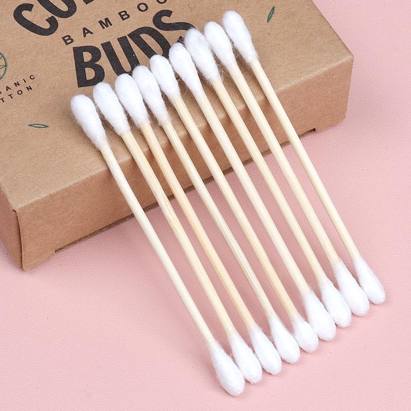 Dual-Headed Wooden Cotton Swabs - Multipurpose Cleaning & Ear Care