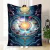 "Divine Harmony: Celestial Zodiac Art Print"Blanket Flannel Throw Blanket for Sofa, Bed, Travel, Camping, Office