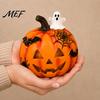 Detailed Resin Sculptures Halloween Pumpkin Ghost Bat Skull Figurine, Cute Retro Dark Home Accents Tabletop Ornaments for Party Shelf Mantels