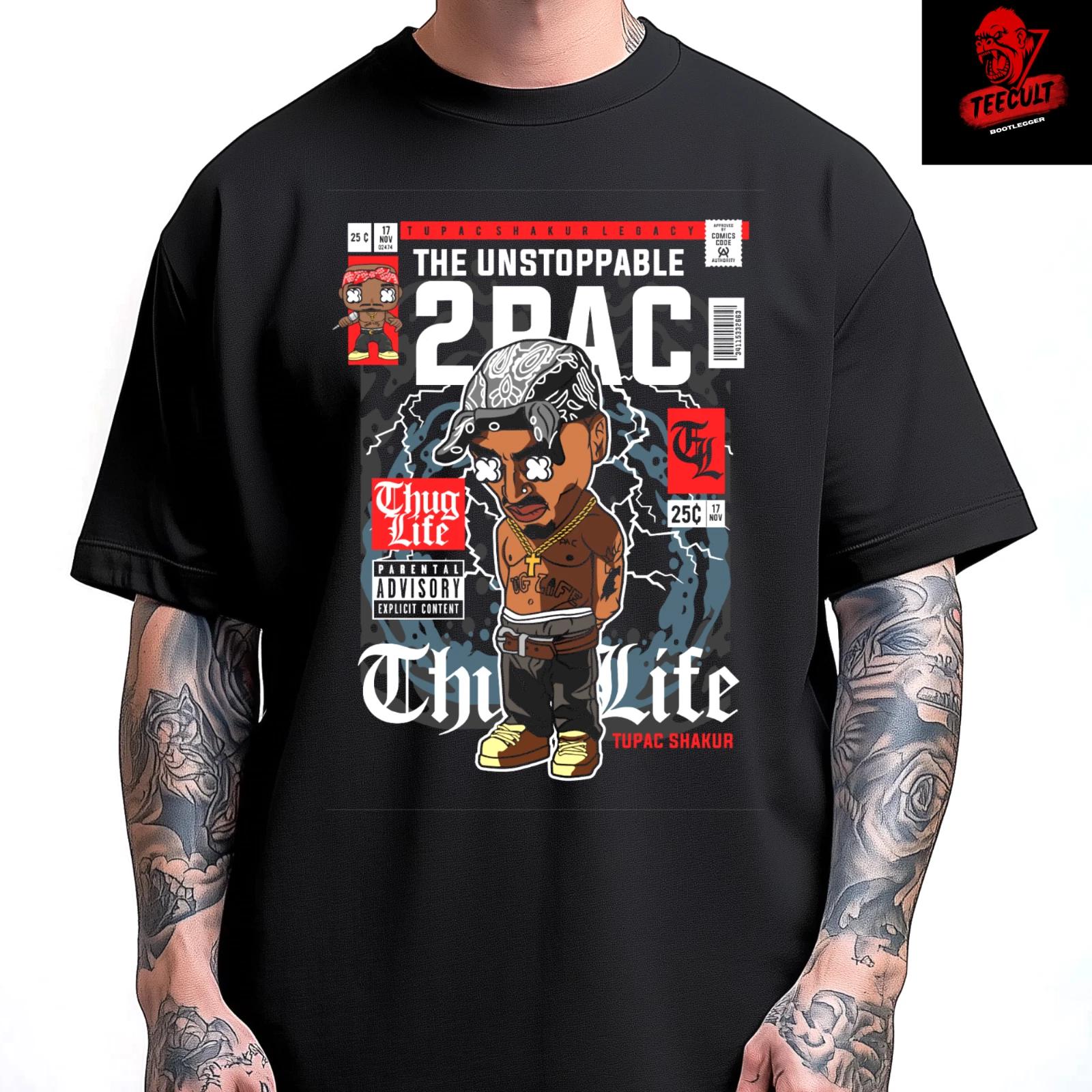 Мужские и женские футболки Тупак Thug Life 2Pac Рэп Funko Pop Унисекс Хлопок M