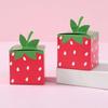 10pcs Red Strawberry Candy Box Children's Birthday Party Gift Box Dim Sum Box Festival Party Candy Boxes Square Mini Pink Box