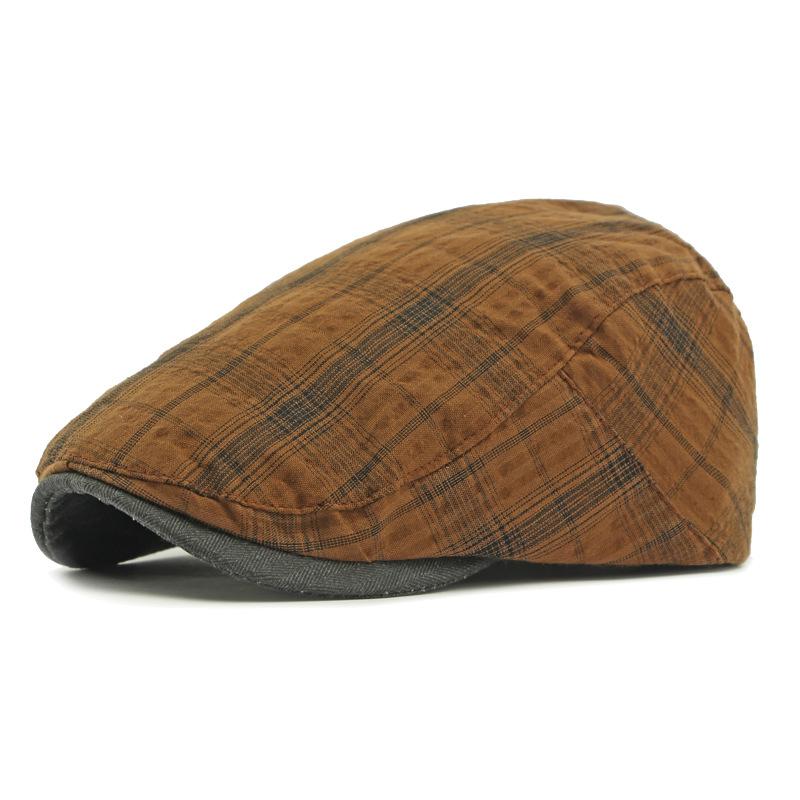 Plaid Hat Women's Beret Men's British Retro Progressive Cap Peaked Cap