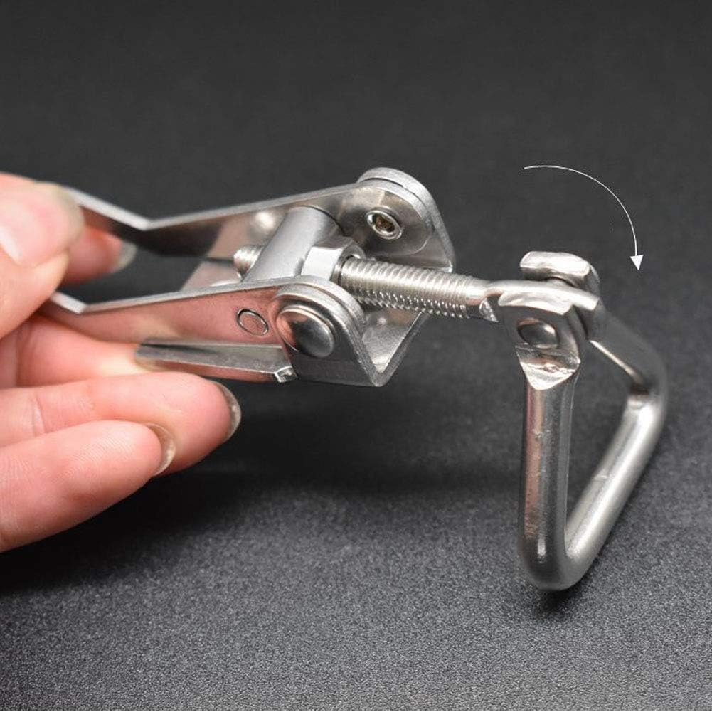 90 Degree Right Angle Adjustable Buckle 304 Stainless Steel Vertical Quick Clamp Box Buckle Latch Clamp, 4 Pieces.