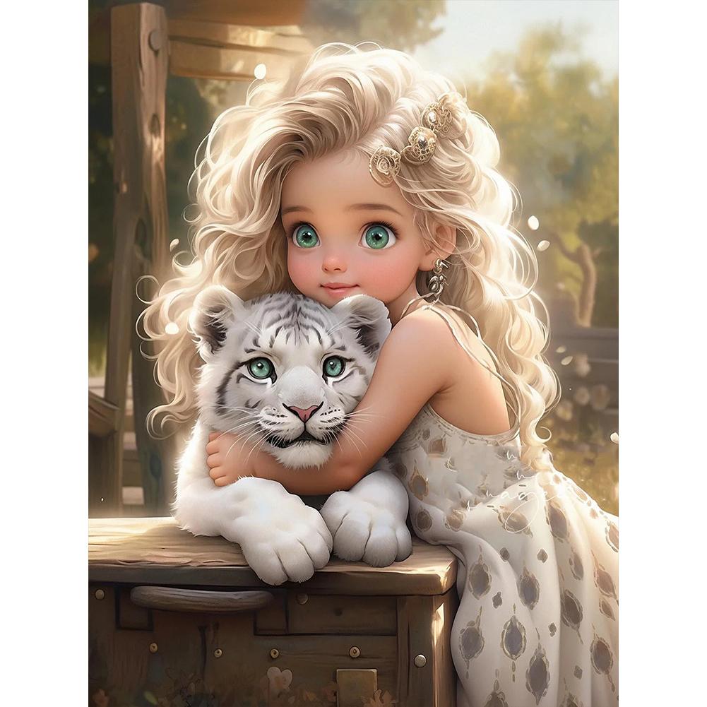 5D DIY Full Round Drill Diamond Painting Sweet Big Eyes Girl Kit Home Decoration Rhinestones Paintings