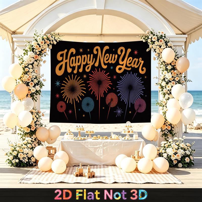 Party Backdrop New Year Fireworks Flat Weddings Birthdays Showers Firework Celebrations Event Photo Background Front Door Decor