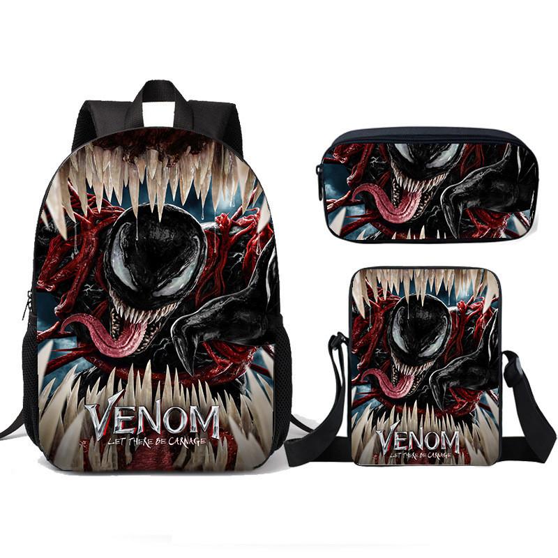 Venom Kids School Backpack Lunch Bag Pencil Case Threepiece Set For Children
