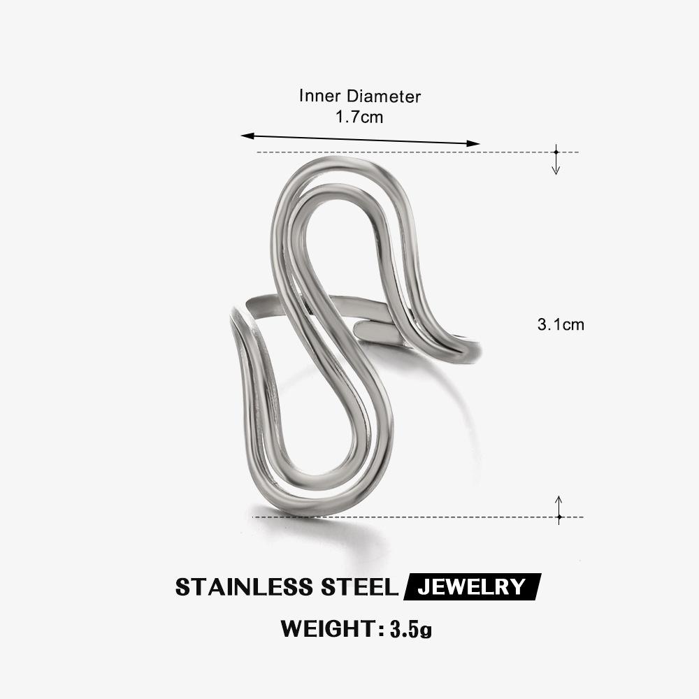 Fashion Geometric Open Ring Stacked Irregular Ring for Women Party Festival Accessories resizable
