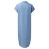Women's Fashion Solid Color Denim Short-sleeved Dress Mid-length Slit Shirtdress