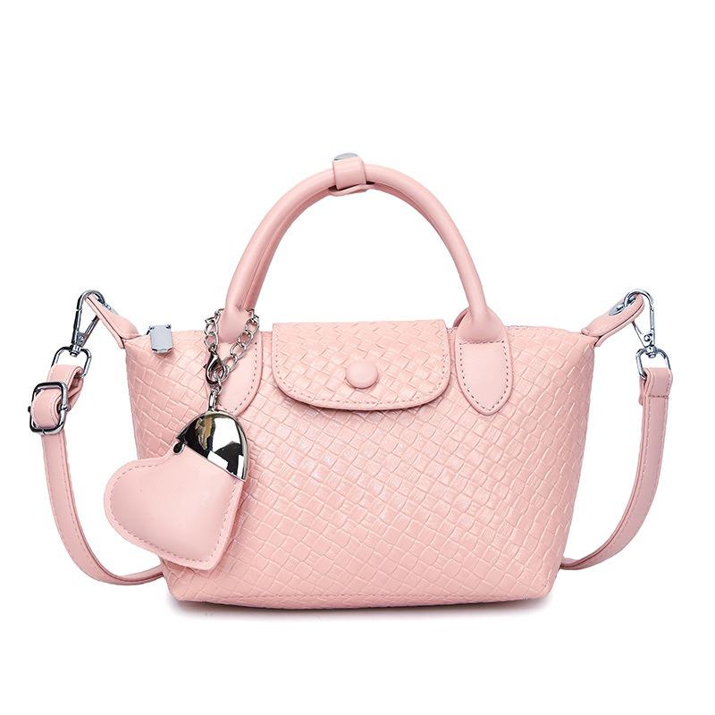 

Women s bag new fashion woven embossed portable small square bag popular simple shoulder messenger bag No pendant розовый