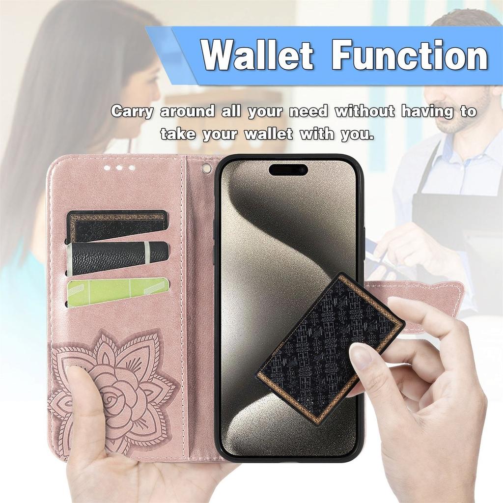 Butterfly Embossed Leather Wallet Flip Case for Samsung Galaxy S26 S25 S24 S23 S22 S21 S20 Ultra Plus FE Edge, Card Holder Cover