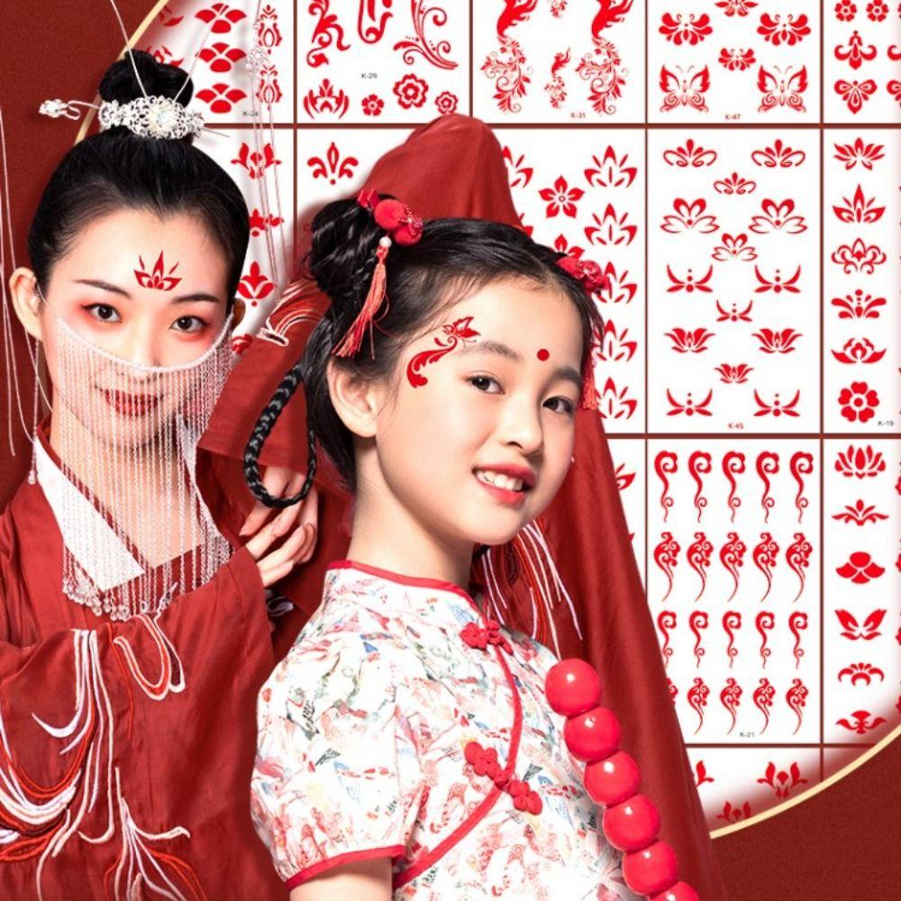

5 Sheets DIY Art Art Temporary Tattoo Fake Tattoo Vintage Makeup Sticker Party 8
