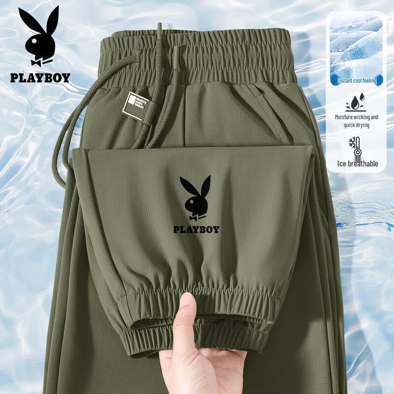 

Playboy Men s Ice Silk Quick-Dry Jogger Pants 2XL