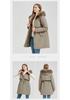Women's Mid-Length Parka with Detachable Fur Collar and Sleeves - Warm, Thick Cotton Winter Jacket