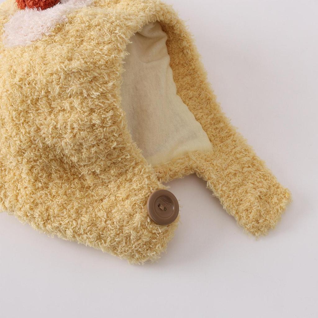 Zimowa pluszowa czapka dla niemowląt i małych dzieci - Urocza, Pogrubiona, Ciepła, Dzianinowa z Ochroną Uszu