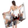 R-Rabbids I-InvasionS Microfiber Printed Beach Towel Mountain Climbing Yoga Beach Swimming Running Absorbent Soft Towel