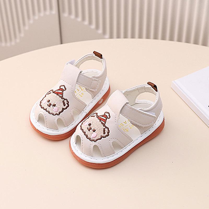 Summer Boys and Girls Toddler Shoes 0-1-2 Year Old Baby Soft Sole Bag Head Cartoon Sandals Called Shoes