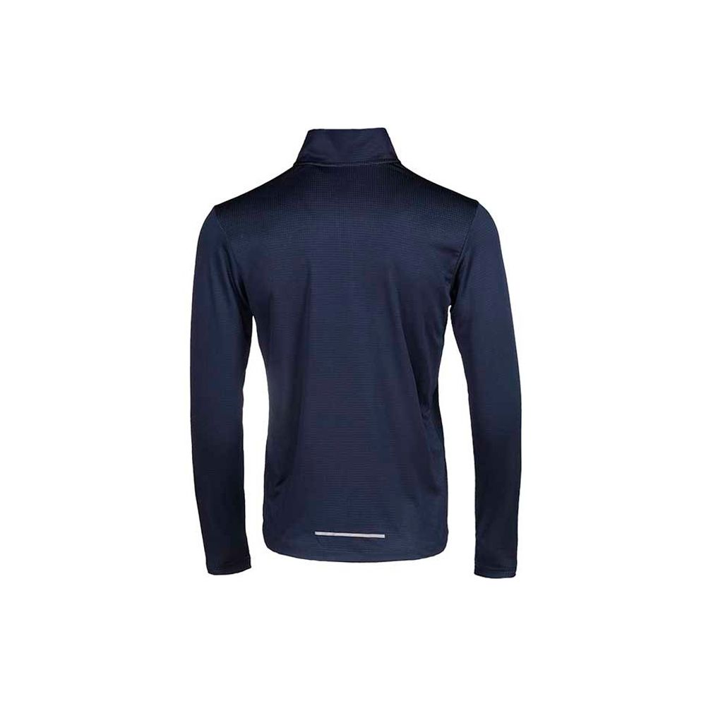 Nike Pacer Dri-FIT Solid Print Half-Zip Running Sports Fitted Stand Collar Long Sleeve T-Shirt Men Tops Navy BV4756-452