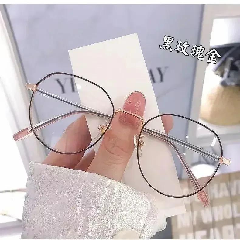 Anti Blue Light Metal Polygons Myopia Glasses Women Men Computer Myopic Optical Eyeglasses Unisex  De Grau Femininos