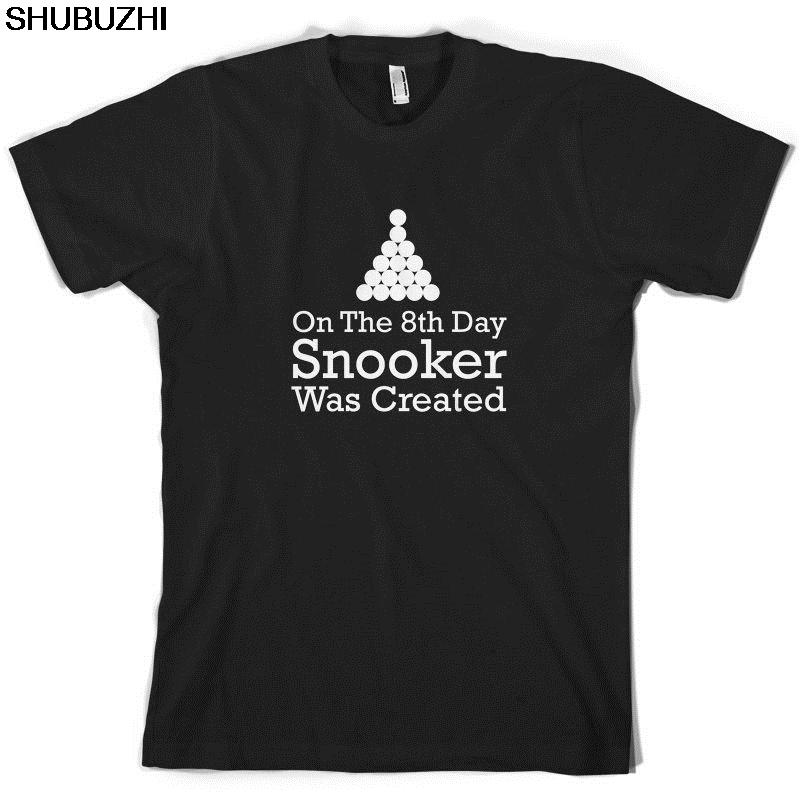 On The 8th Day Snooker Was Created Mens TShirt Pool 8 Ball Print T Shirt Mens Short Sleeve Hot Tops Tshirt Homme