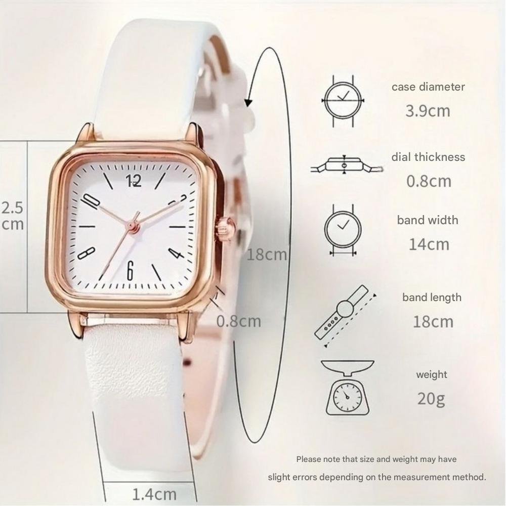 Lasmall Women's Leather Wristwatch: Simple, Daily Use Women's Watch Brown Color + Case Included