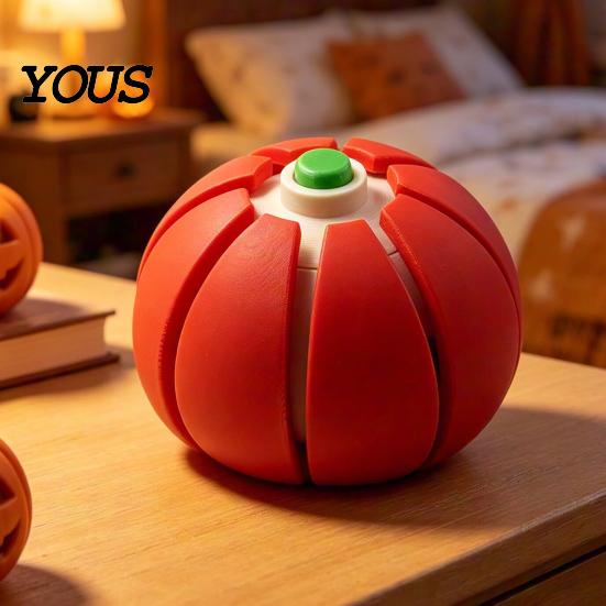 Travel Stress Reliever Halloween Pumpkin Squeeze Ball, Fruit Shaped Clicker Fidget Toy for Anxiety Relief, Cute Soft Decompression Kids Adults, Party
