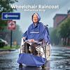 Reusable Wheelchair Rain Poncho Reflective Strip Windproof Cape  for Elderly Disability Use