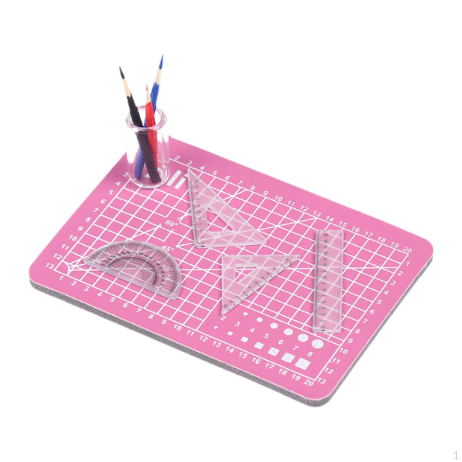 

1/12 кукольный домик миниатюрный набор линеек имитация куклы обучение мини-дом сцена реквизит карандаш розовый