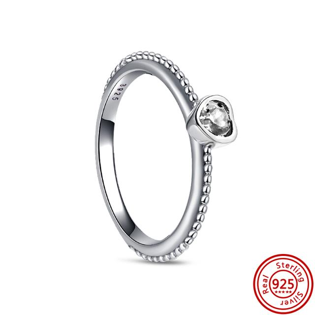 Νέο Ανοιξιάτικο Φιόγκο Φτερό Στέμμα Τριφύλλι Αφρώδη 925 Ασημένιο Στρογγυλό Δαχτυλίδι Γυναικείο Αυθεντικά ευρωπαϊκά κοσμήματα