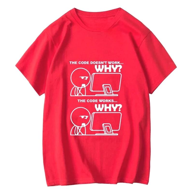 

Women Men T-shirt Funny Programmer Print Summer Loose O-neck Cool for Short Sleeve with Comfort Top Vintage Short Sleeve 3XL
