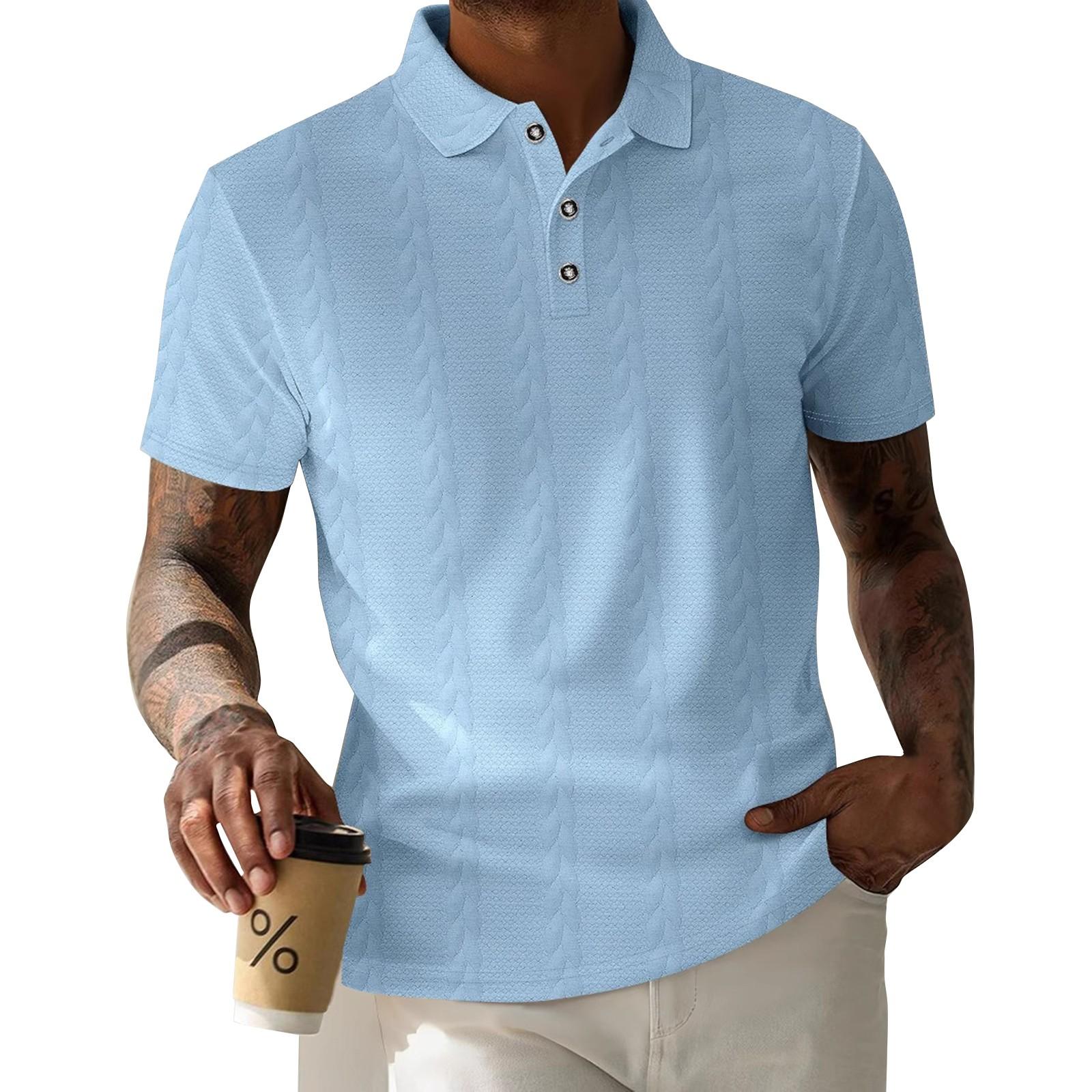 

Мужские летние однотонные топы с воротником на пуговицах и коротким рукавом, мужские свободные спортивные повседневные топы XXL