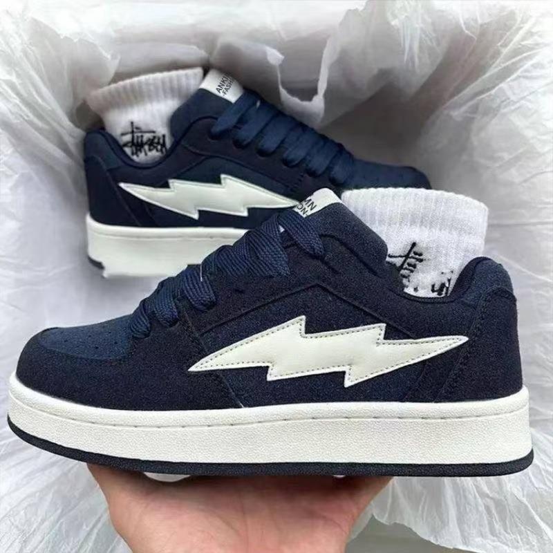 Street Lightning Bread Shoes Black Yellow Color Block Platform Sneakers Unisex Couple Height Boost Skating Shoes Casual